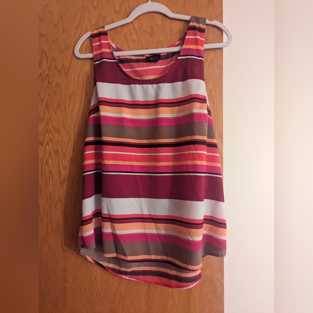 Mossimo Pink Striped Sleeveless Business Casual Camisole